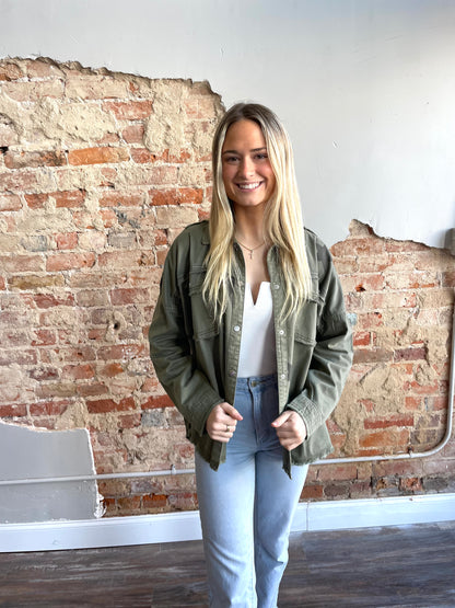 Olive Star Shacket